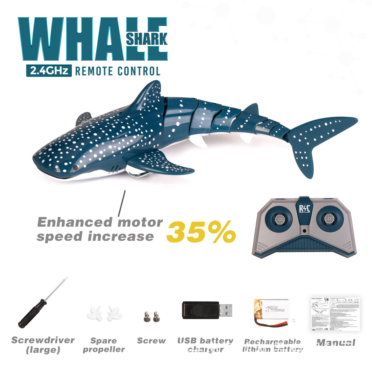 Remote Control Shark 2.4G Remote Control Fish Children's Toys Kids DealSniper.net