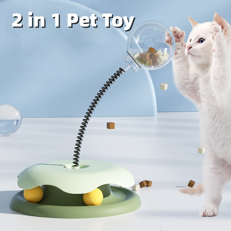 Cat Leakage Food 2 In 1 Toys Turntable Ball Toys Kitten Pets dealsniper-net