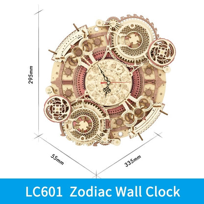 ROKR Zodiac Wall Clock 3D Wooden Puzzle Model Assembly Toys