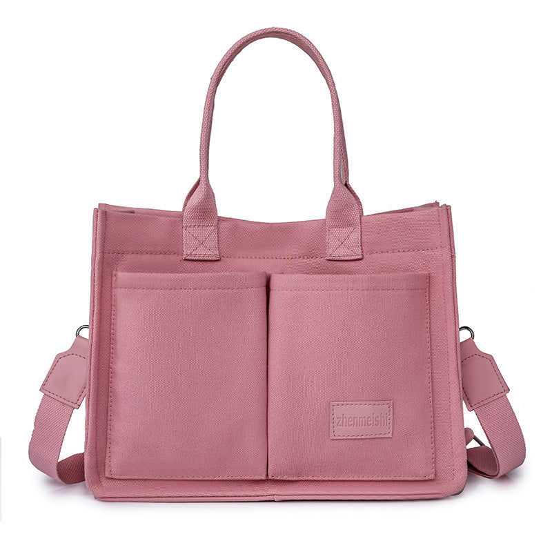 Casual Daily Canvas Tote Shoulder Bags Women Women DealSniper.net Pink