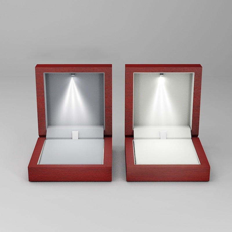 High-end Wooden Box Jewelry LED Light Packaging Jewelry DealSniper.net