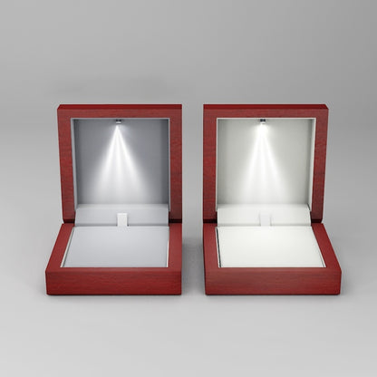 High-end Wooden Box Jewelry LED Light Packaging Jewelry DealSniper.net