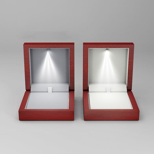 High-end Wooden Box Jewelry LED Light Packaging Jewelry DealSniper.net