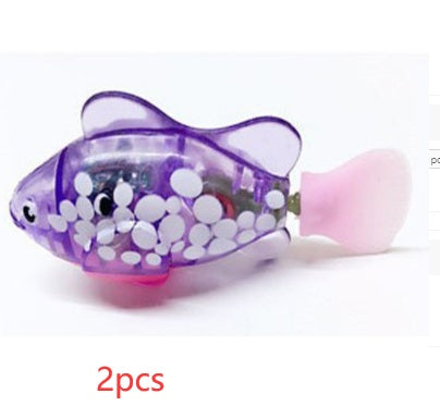 Cat Interactive Electric Fish Water Toy For Indoor Play Swimming Pets dealsniper-net Spot purple 2PCS