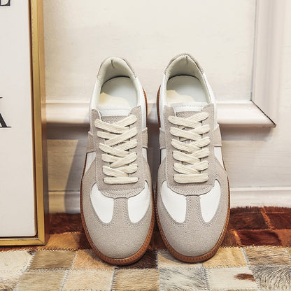 Shallow Flat Bottom Fashion Casual Women Lace-up Shoes Women DealSniper.net Beige 38