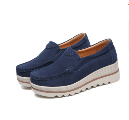 Womens Breathable Suede Slip On Sneakers Women dealsniper-net Navy Blue 35