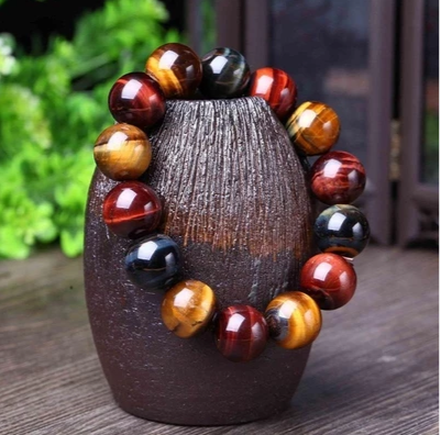 Tiger Eye Bracelet Natural Crystal Stone Buddha Bead Bracelet Jewelry dealsniper-net