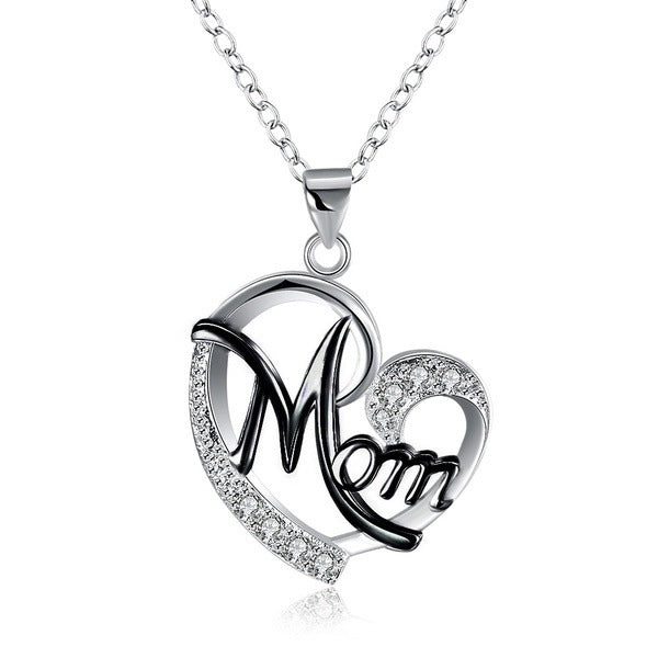 Women\'s Necklaces  Mom Color Separation Heart-shaped Diamonds Gifts