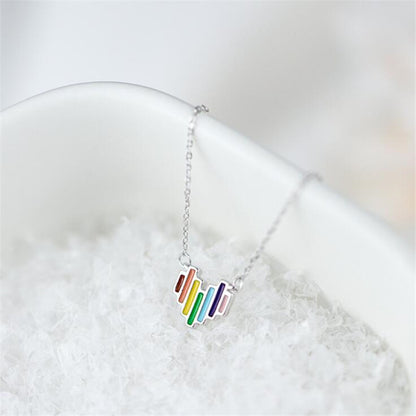 Rainbow Love Necklace Women