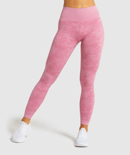 Camouflage yoga pants Women dealsniper-net Pink L