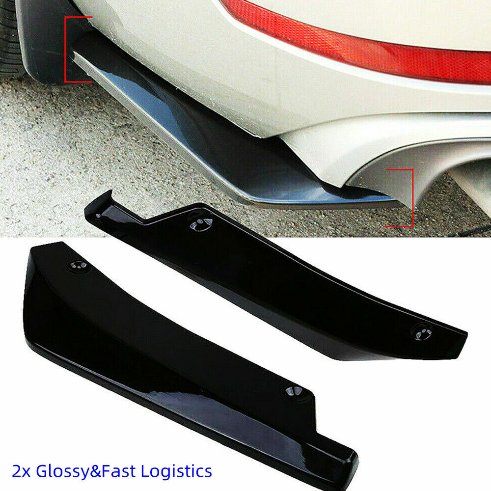 Pair Car Universal Black Rear Bumper Lip Diffuser Splitter Canard Protector US Vehicle dealsniper-net