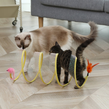 Cat Pets Toys Mouse Shape Balls Foldable Cat Kitten Play Tunnel Pets Gym From House