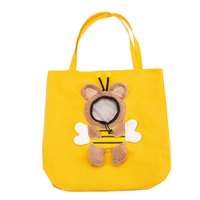 Little Bee Design Cat Dog Carrier Bags Portable Breathable Bag Pets Gym From House Yellow Large