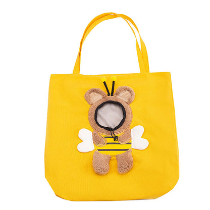 Little Bee Design Cat Dog Carrier Bags Portable Breathable Bag Pets Gym From House Yellow Large