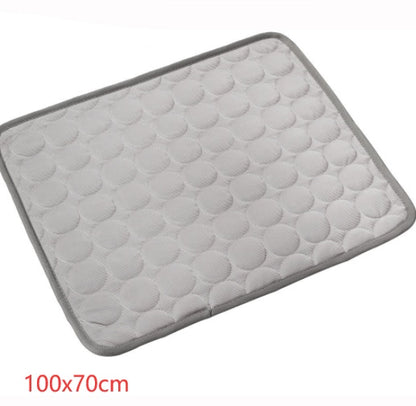 Pet Dog Cat Ice Silk Cold Nest Pad For Cooling In Summer Pets dealsniper-net Gray 102X70cm