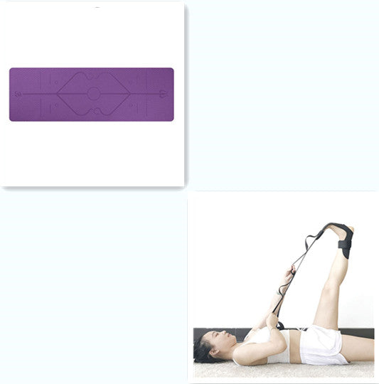 Non Slip TPE Yoga Mat Position Line Beginner Sports DealSniper.net 1set