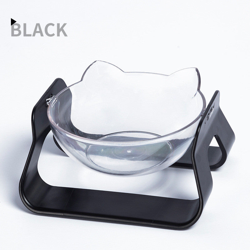 Adjustable Oblique Mouth Cat Bowl Pets dealsniper-net Black