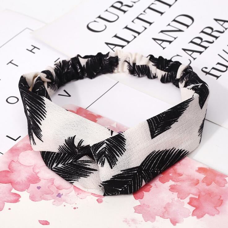 Women Retro Style Hairband floral Print Headband Cross Women dealsniper-net M2