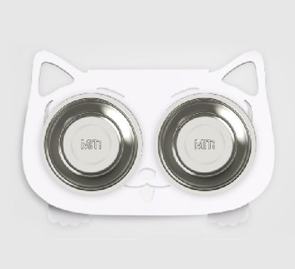 Anti-falling Cat Dog Feeding Water Bowl Pets dealsniper-net White Style1