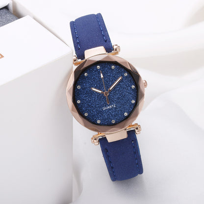 Casual Women Romantic Starry Sky Wrist Watch Leather Jewelry dealsniper-net Blue