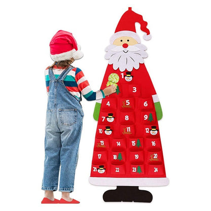 Advent Calendar Fabric Christmas Hanging Pendant Santa Claus Holidays dealsniper-net