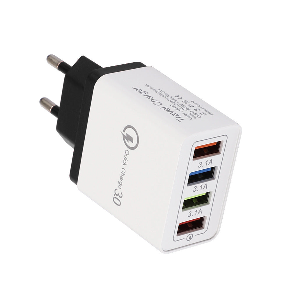USB Charger Quick Charge 3.0 4 Phone Adapter Electronics DealSniper.net EU Half black Q1pc