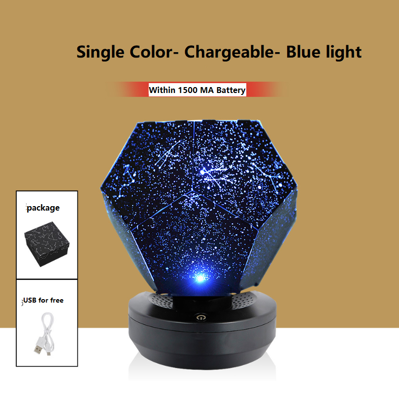 LED Starry Sky Projector Night Lights 3D Projection Night Lamp USB Charging Home Planetarium Kids Bedroom Decoration Room Lighting Home dealsniper-net Chargeable Blue