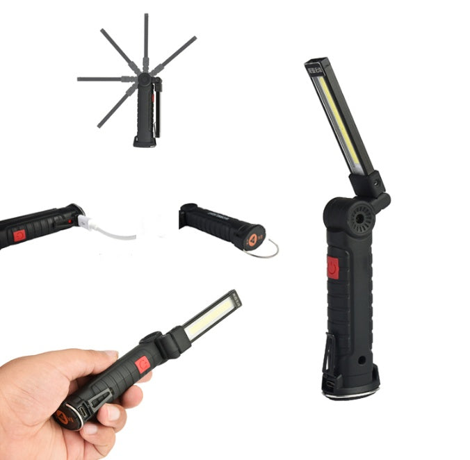 COB LED Tactical Flashlight USB Rechargeable Torch Work Light Outdoor DealSniper.net