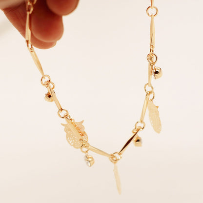 Ethnic Style Golden Owl Tassel Bracelet Jewelry DealSniper.net