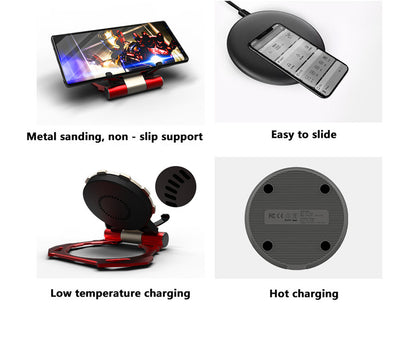 Iron Man Metal QI Wireless Charger Stand Desktop Mobile Phone Charger Electronics DealSniper.net