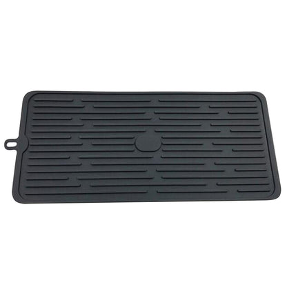Foldable Silicone Drain Pad Non-slip Drain Drying Flume Draining Mat Kitchen DealSniper.net Black