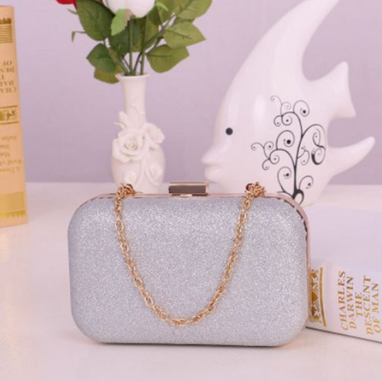 Women Handbag Evening Bags For Party New Women Chain Shoulder Bag Ladies Fashion Gold Clutch Box Bag Women Messenger Women dealsniper-net Silver Style2