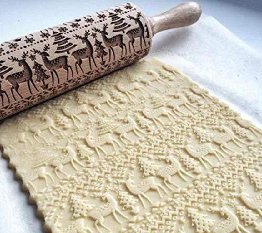 Rolling Pin Christmas Embossing Kitchen dealsniper-net