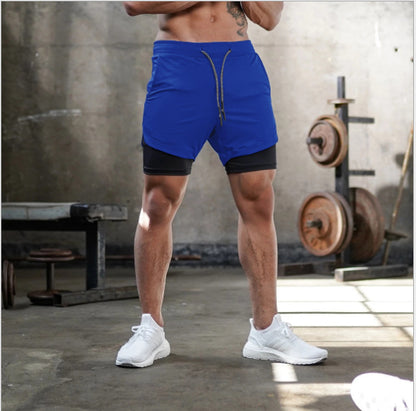 Summer Running Shorts Men 2 in 1 Sports Shorts Men dealsniper-net BULE 3XL