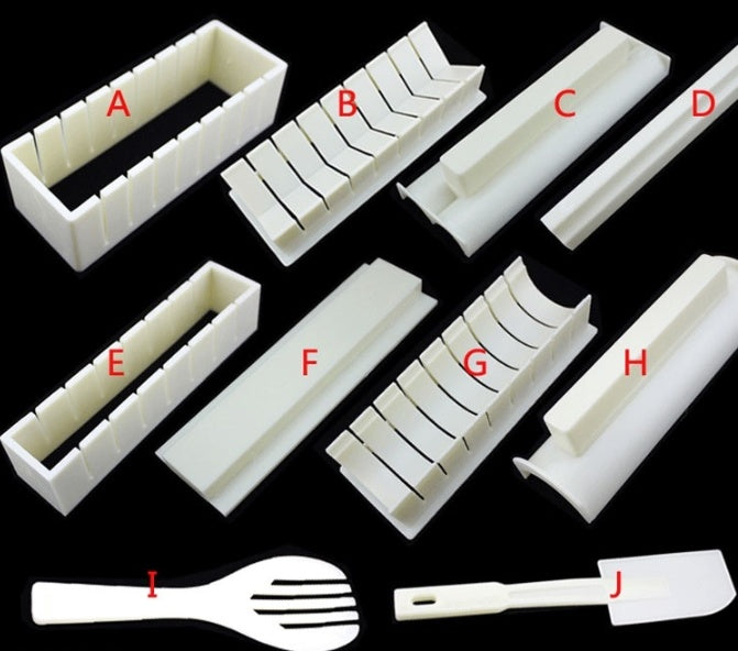 DIY Rice Ball Sushi Maker Mold Kitchen Sushi Making Tool Set Kitchen DealSniper.net Milky 10pcs