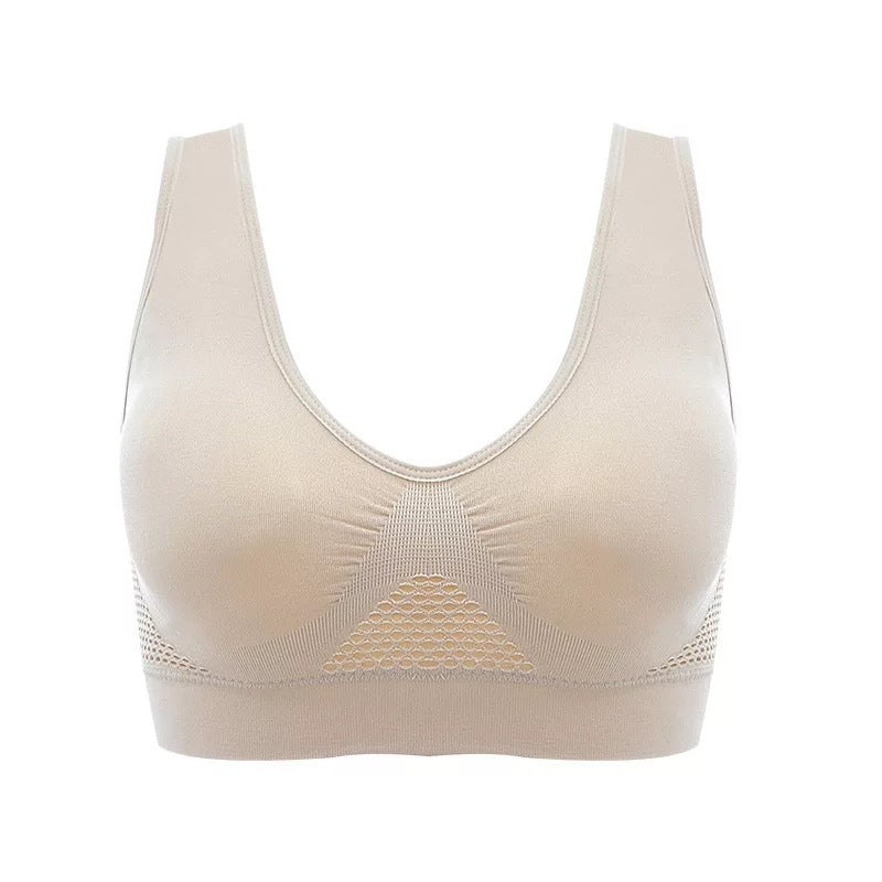 No steel ring hollow vent hole sports bra yoga Women DealSniper.net