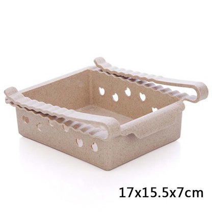 Hanging Plastic Refrigerator Clapboard Storage Rack Kitchen Supplies Kitchen dealsniper-net Beige 2 1