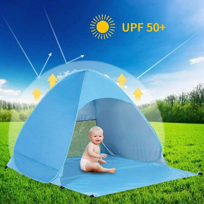 Pop Up Beach Tent For 1-3 Person Rated UPF For UV Sun Protection Waterproof Outdoor DealSniper.net