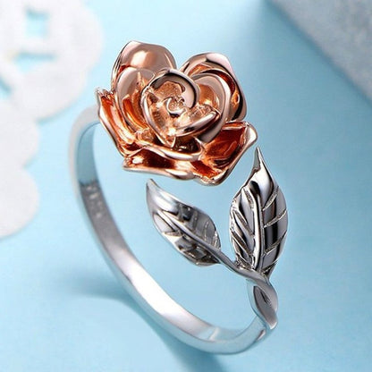 Rose Adjustable Ring Jewelry dealsniper-net Silver