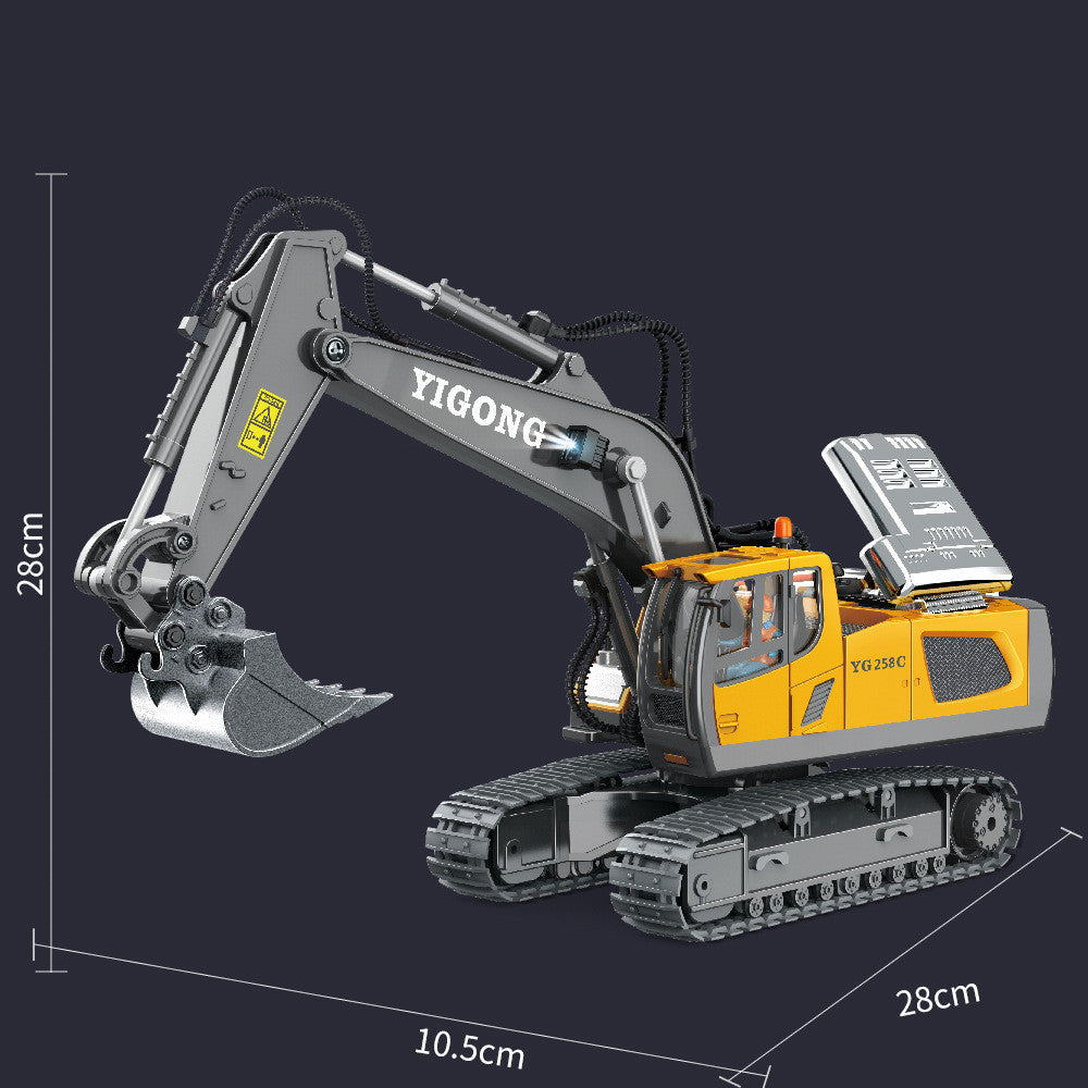 Children's Simple Alloy Charging Excavator Toy Car Kids dealsniper-net