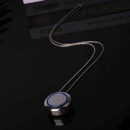 Wearable portable negative ion air purifier Necklace wear purifying pendant gift Jewelry dealsniper-net Silver blue