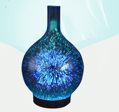 3D Glass Aroma Diffuser Colorful Lamp Humidifier Night Light Home Decor dealsniper-net