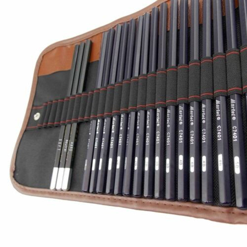 Portable outdoor drawing charcoal pencil set