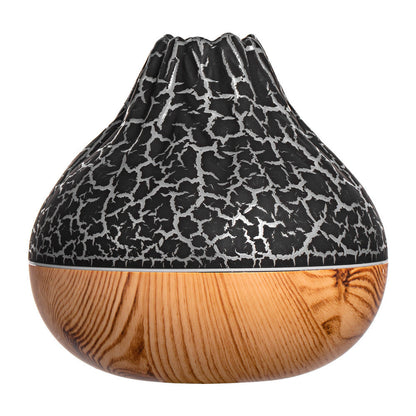 Volcano Humidifier Wood Grain Fog Mute Seven-color Ambience Light House DealSniper.net Black