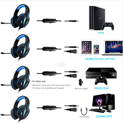 Headset Gaming Headset With Luminous Wired Gaming Headset Gadgets dealsniper-net