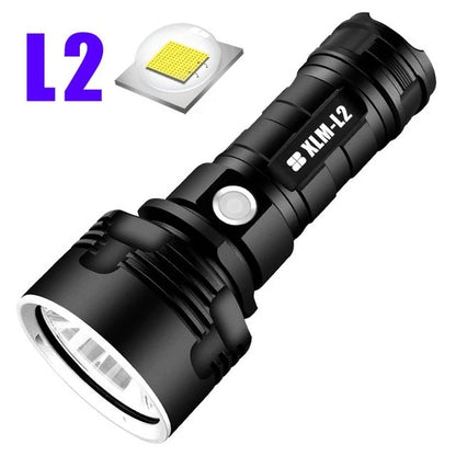 Strong Flashlight Focusing Led Flash Light Rechargeable Super Bright LED Outdoor Xenon Lamp Outdoor dealsniper-net L2 Double battery