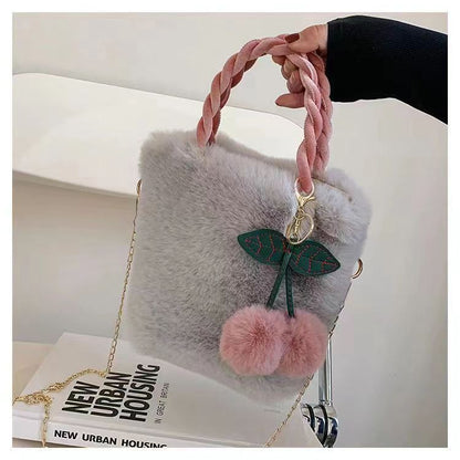 Large Capacity Plush Bag High Quality Soft Plush Bag Women DealSniper.net Light Gray