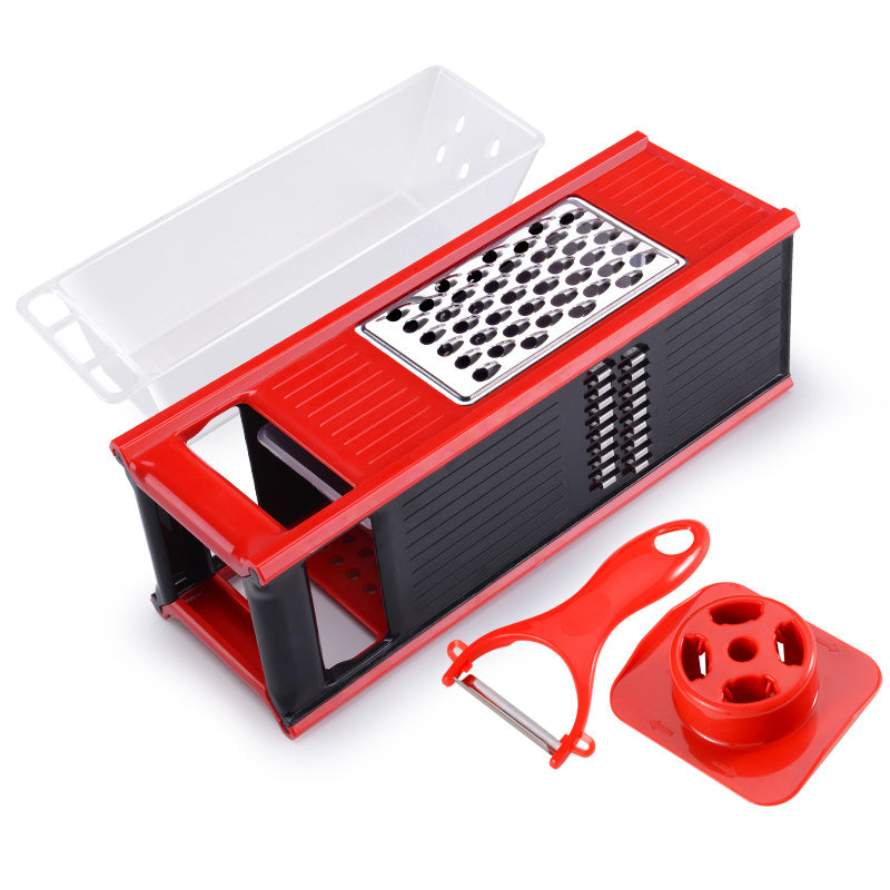 Multifunctional Kitchen Utensils Cutting Tool Kitchen dealsniper-net Red A drain