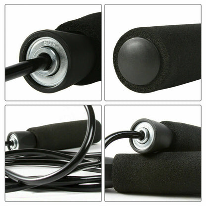 Gym Aerobic Exercise Boxing Skipping Jump Rope Adjustable Bearing Rope Sports DealSniper.net