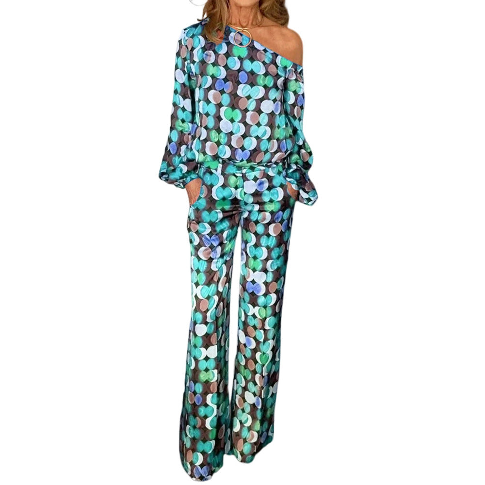 Digital Printing Long-sleeve Suit Women dealsniper-net Green L